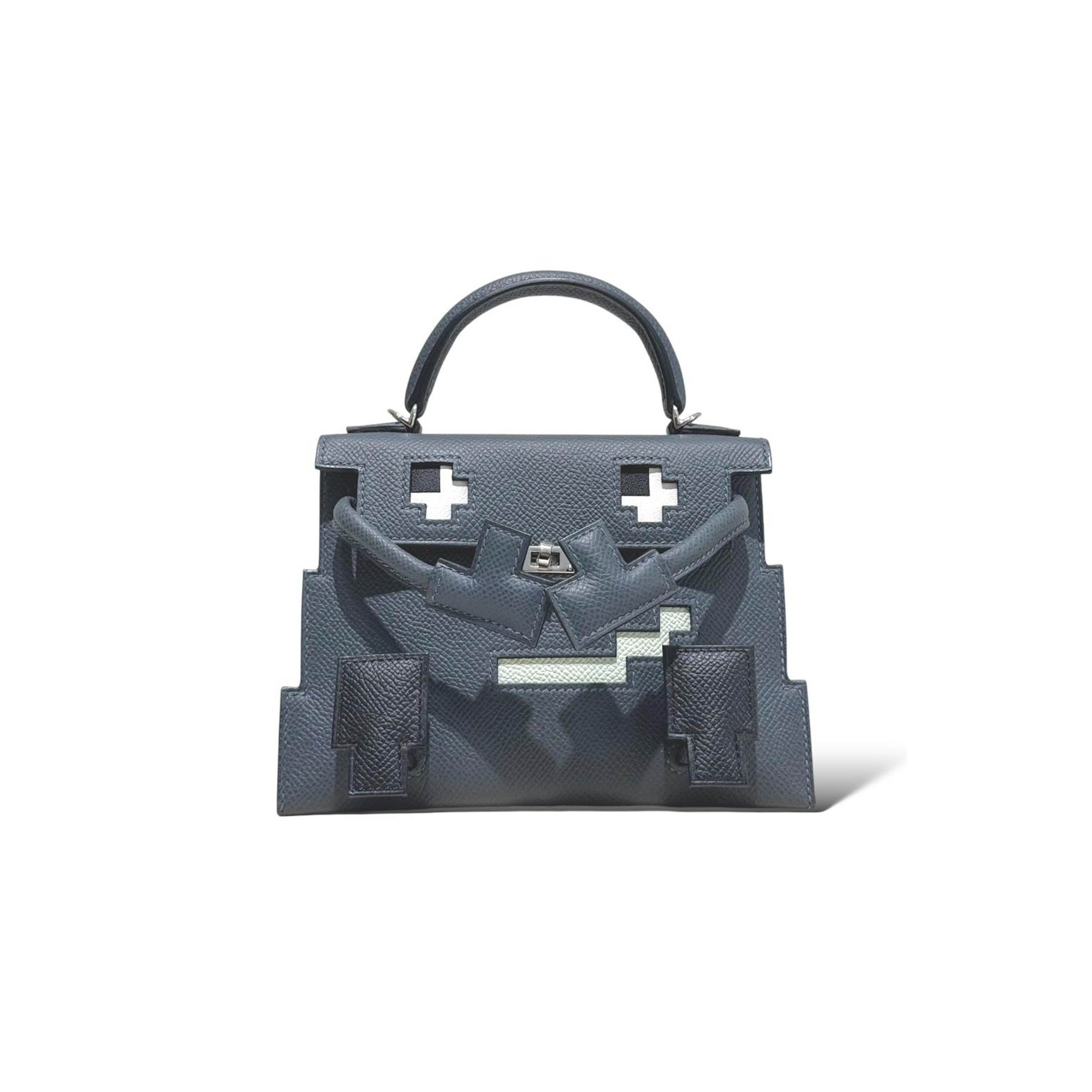 H**me5 KELLY DOLE PICTO GRIS MISTY EPSOM 620584 (18*15*6cm) Master Quality